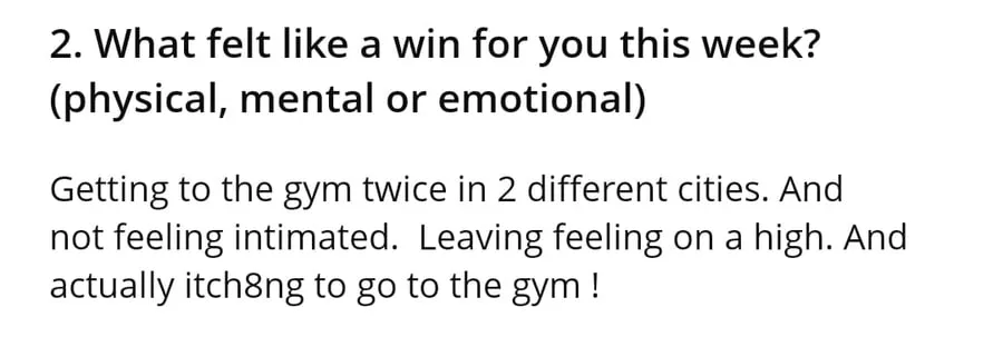 Client check-in: gym twice in two cities, not feeling intimidated